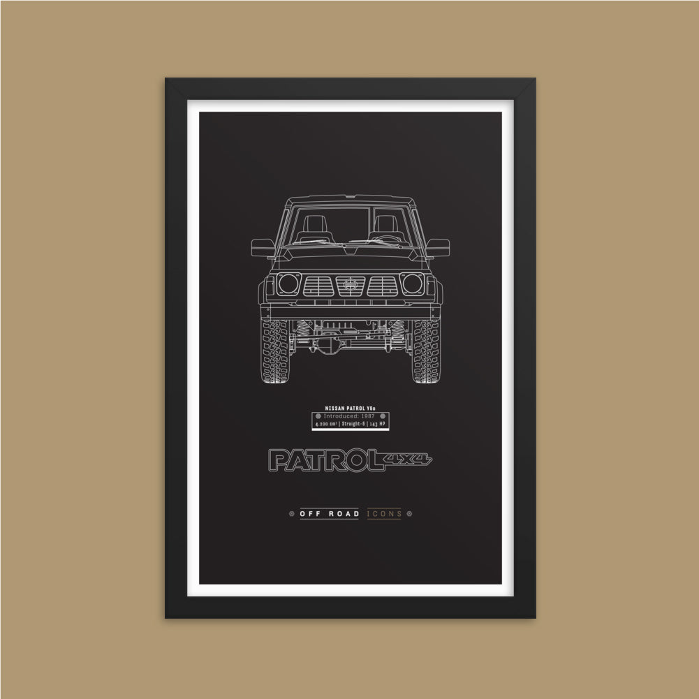 Patrol Y60, dark blueprint - Matte Framed poster