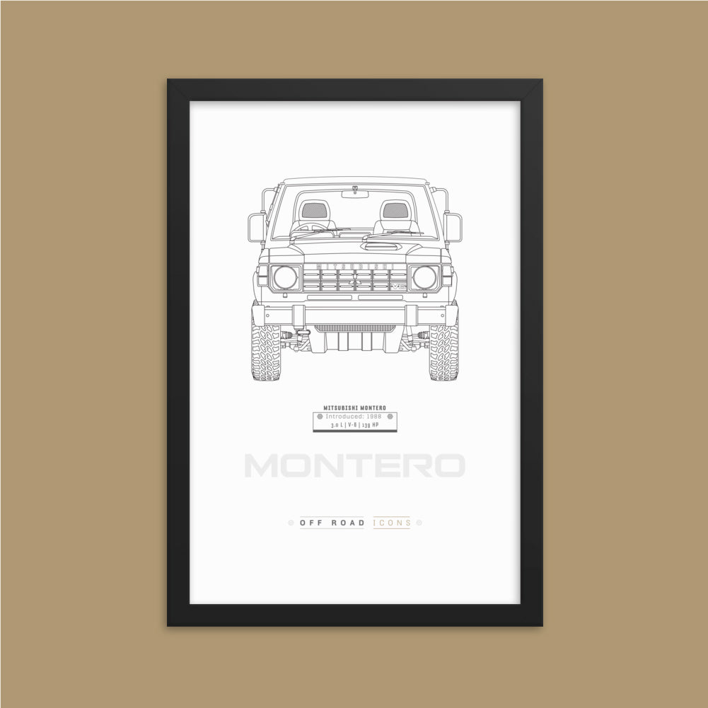Montero, clean blueprint - Matte Framed poster