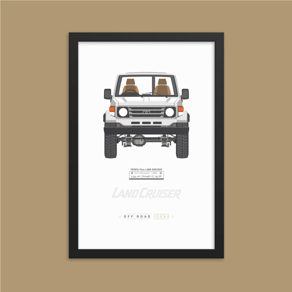 FJ70, white pearl - Matte Framed poster