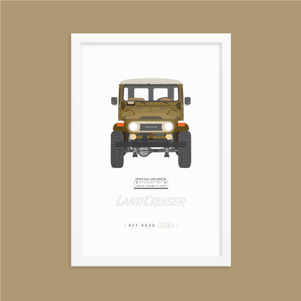 FJ40, amber brown - Matte Framed poster
