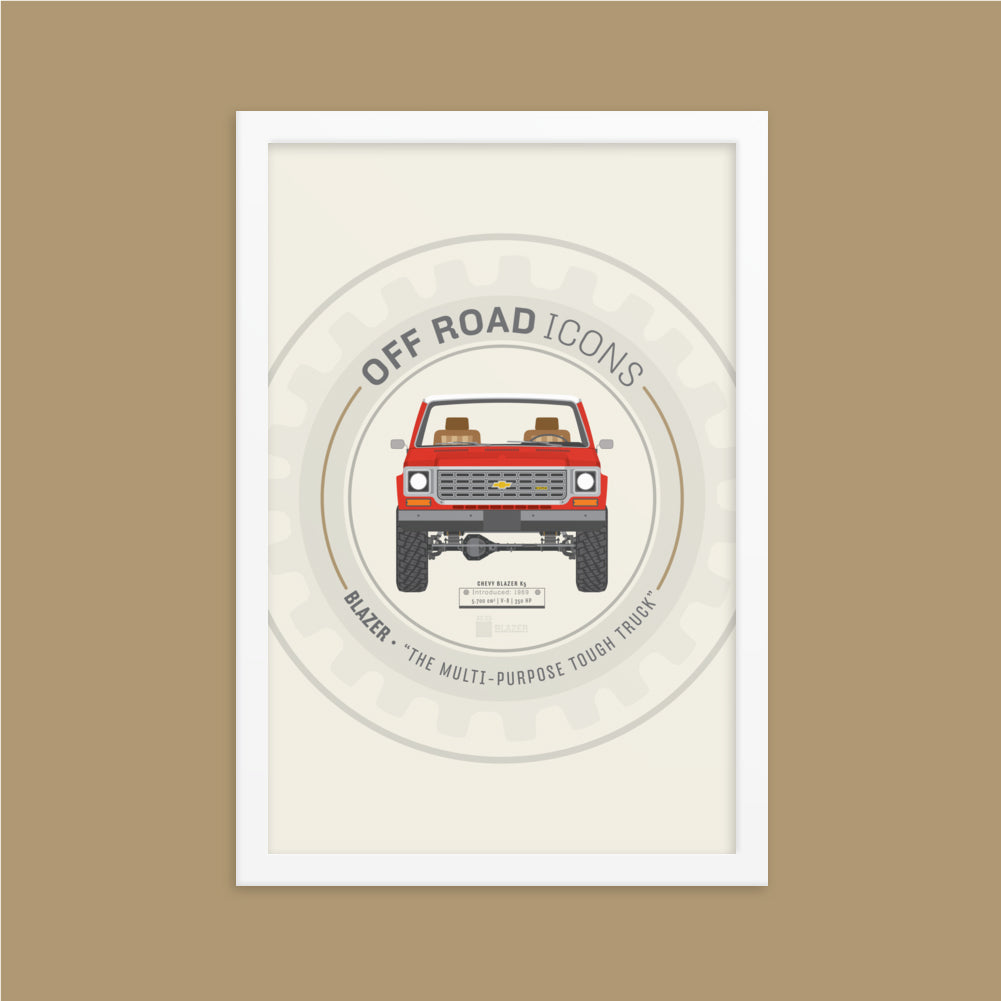 K5 Blazer, wheel badge - Matte Framed poster