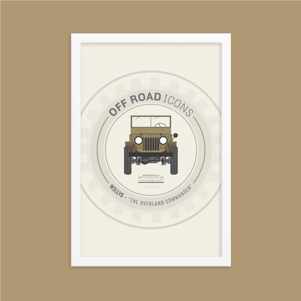 Willys, wheel badge - Matte Framed poster