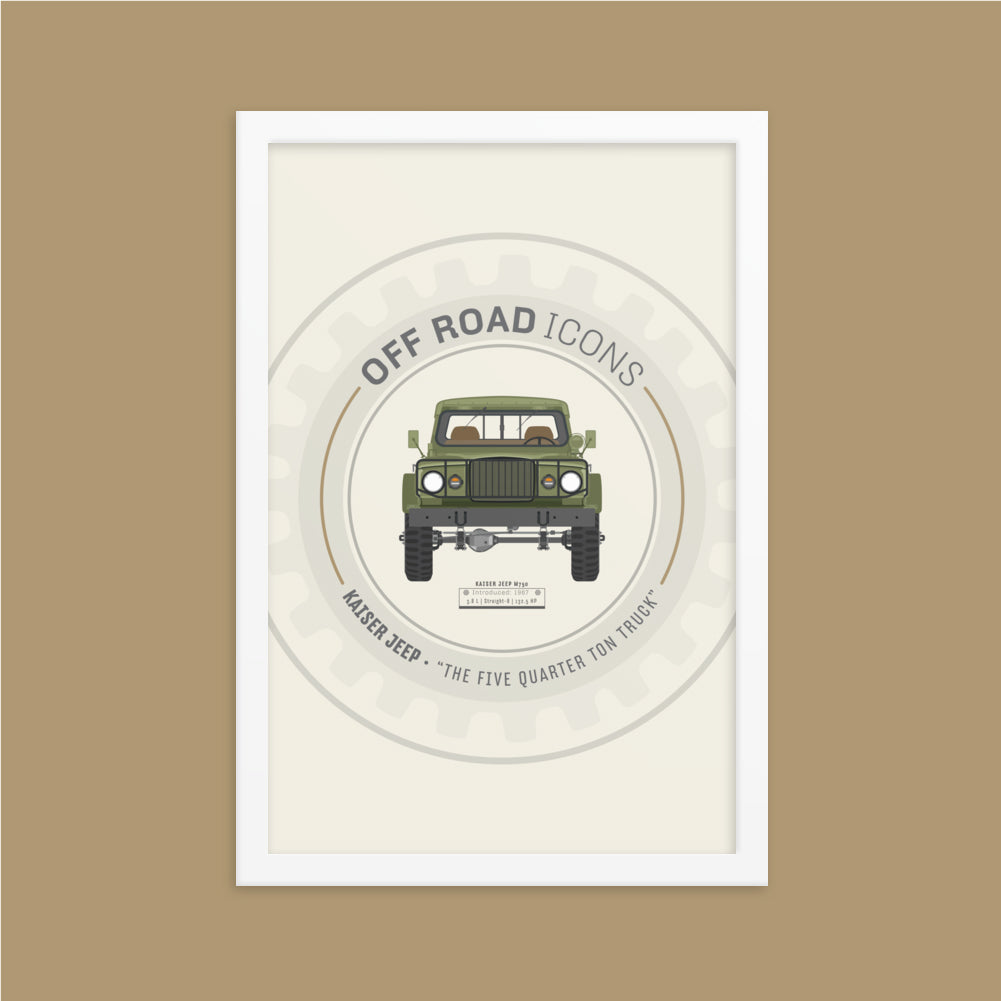 Kaiser Jeep, wheel badge - Framed poster