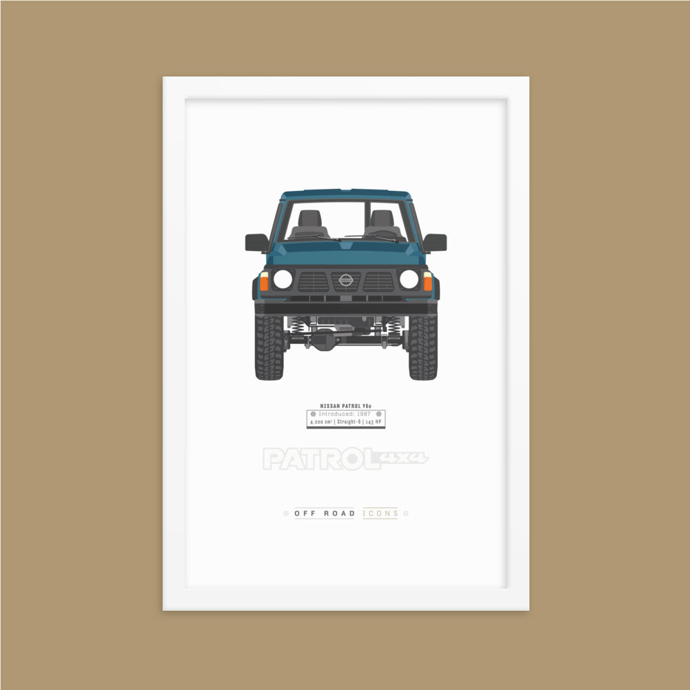 Patrol Y60, blue pearl - Matte Framed poster