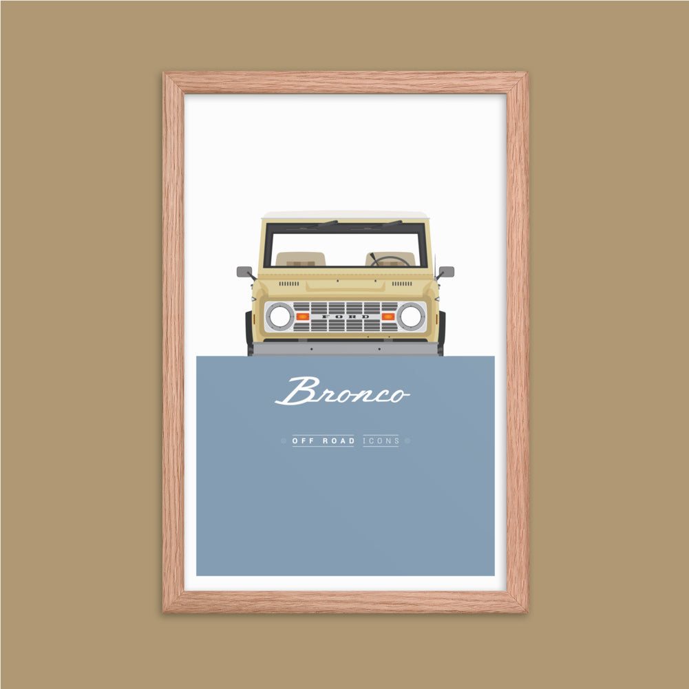Bronco, wind blue - Matte Framed poster