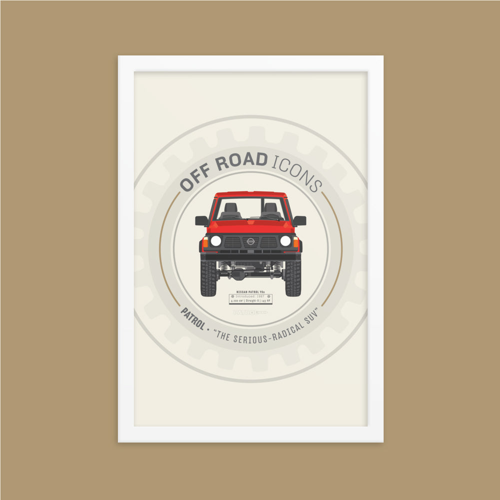 Patrol Y60, wheel badge - Matte Framed poster