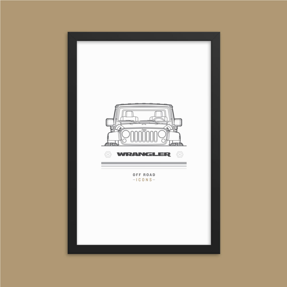 Wrangler, white badge - Matte Framed poster