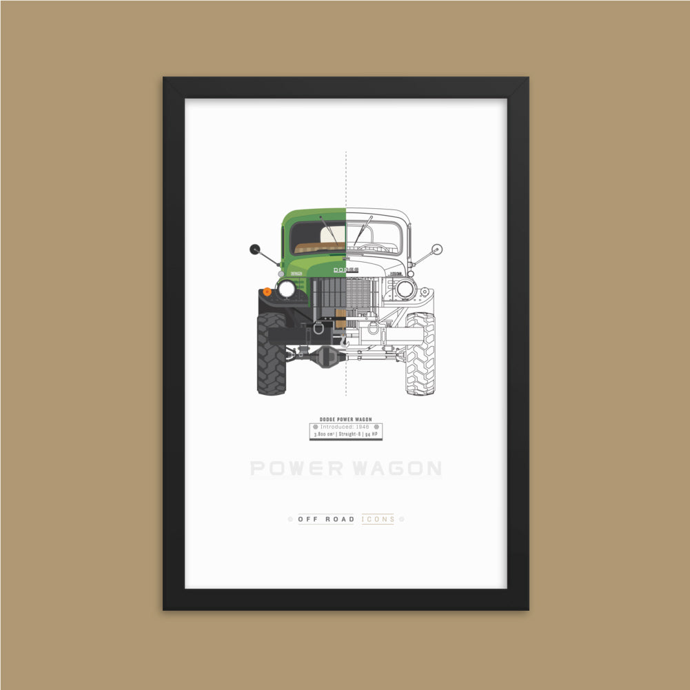 Power Wagon, split view - Matte Framed poster