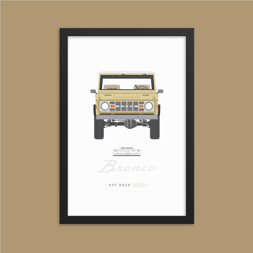 Bronco, vineyard white - Framed photo paper poster