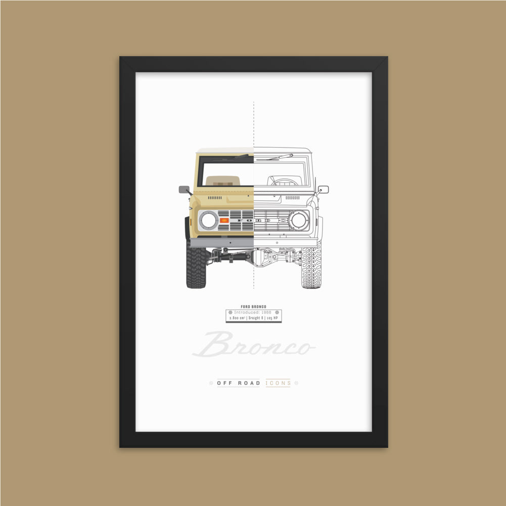 Bronco, split view - Matte Framed poster