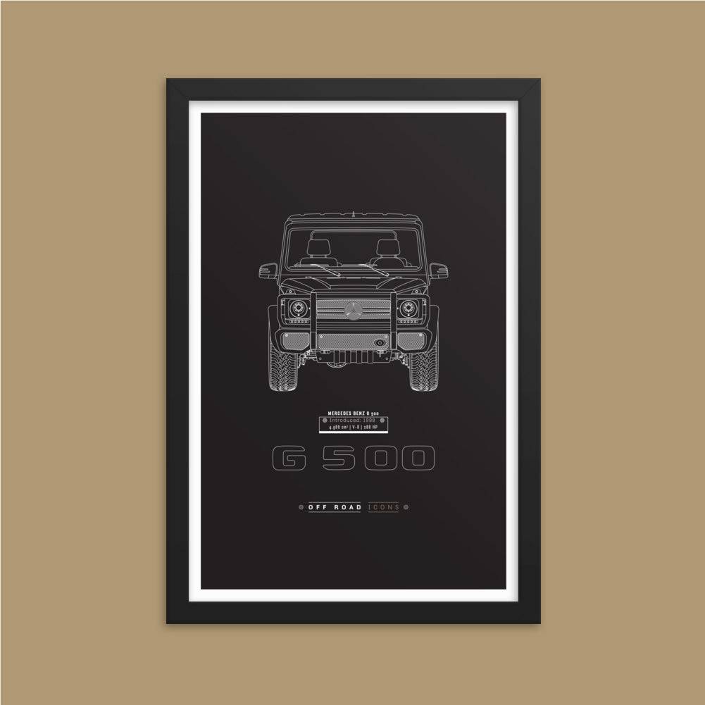 G500, dark blueprint - Framed photo paper poster