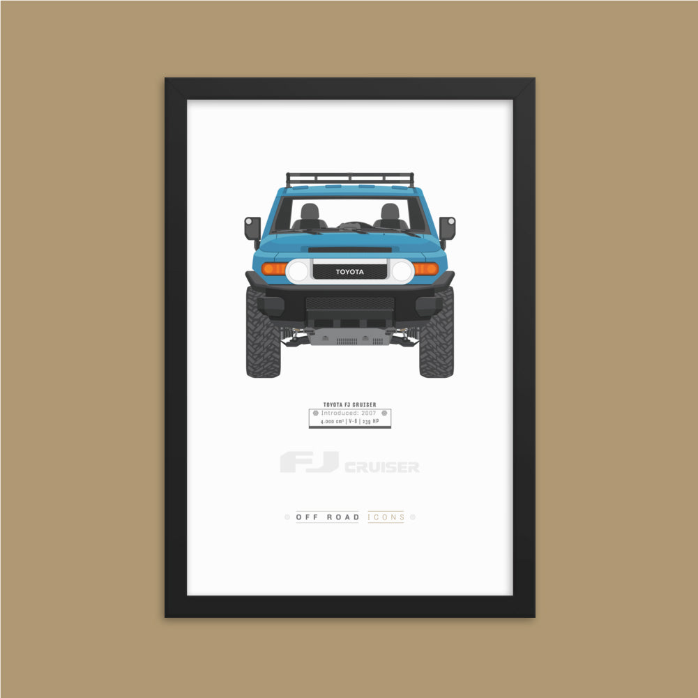 FJ Cruiser, cavalry blue - Matte Framed poster