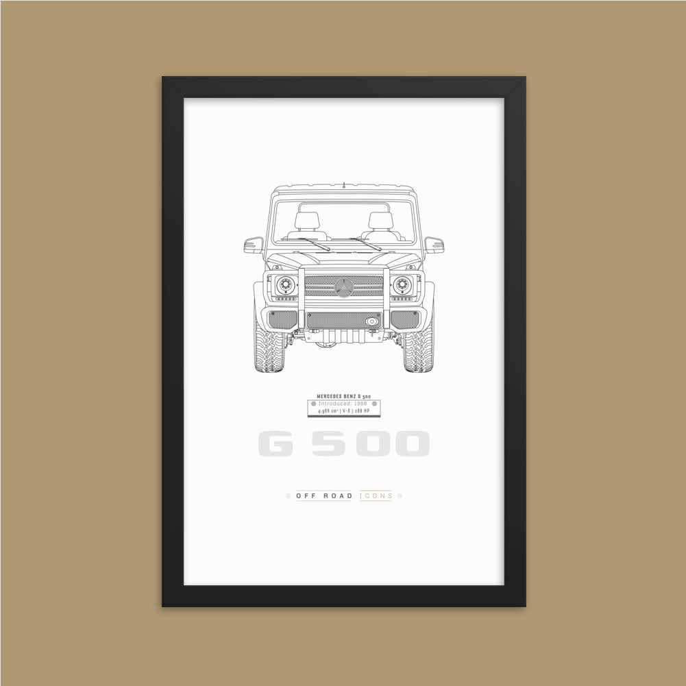 G500, clean blueprint - Matte Framed poster