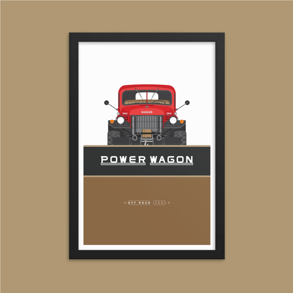 Power Wagon, terra red - Matte Framed poster