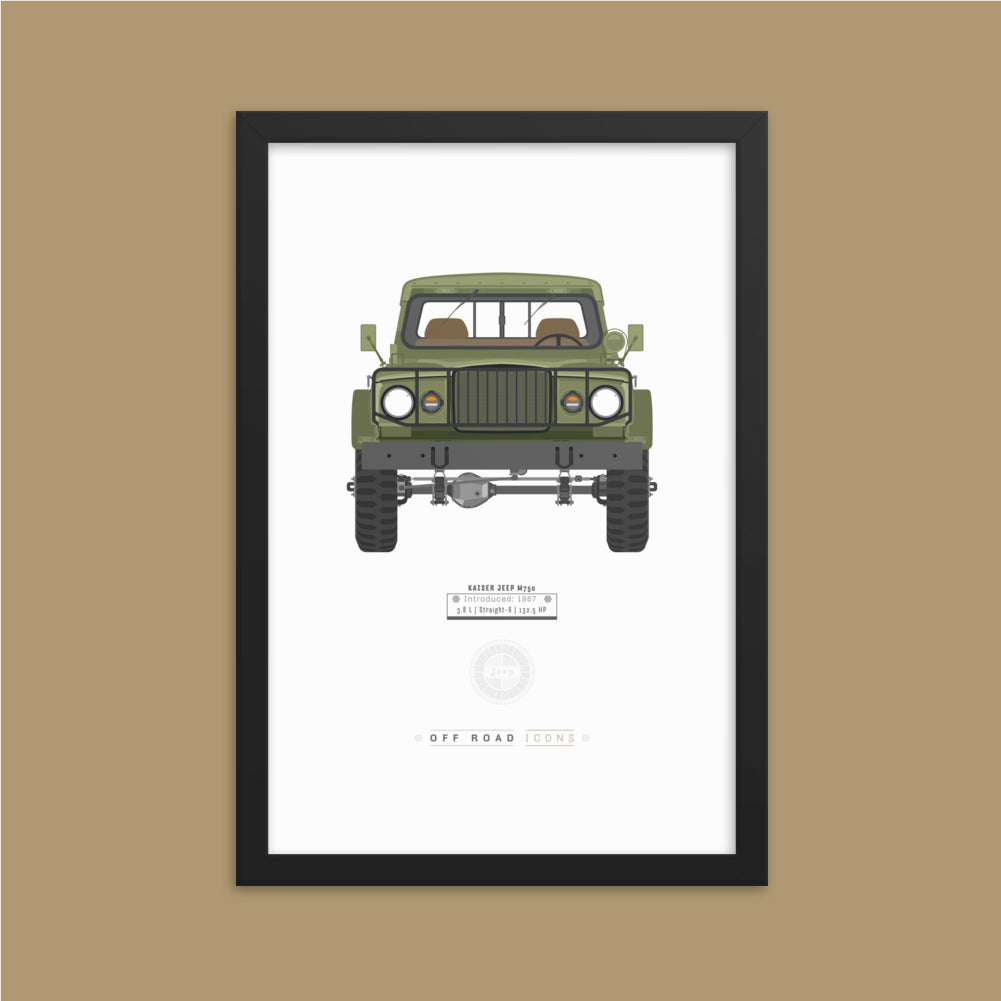 Kaiser Jeep, olive mist - Matte Framed poster