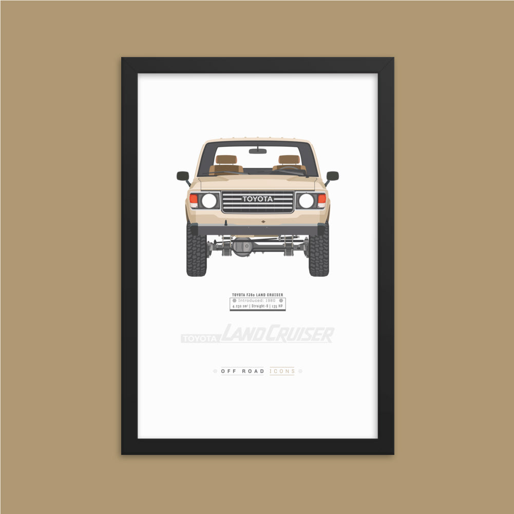 FJ60, sundune white - Matte Framed poster