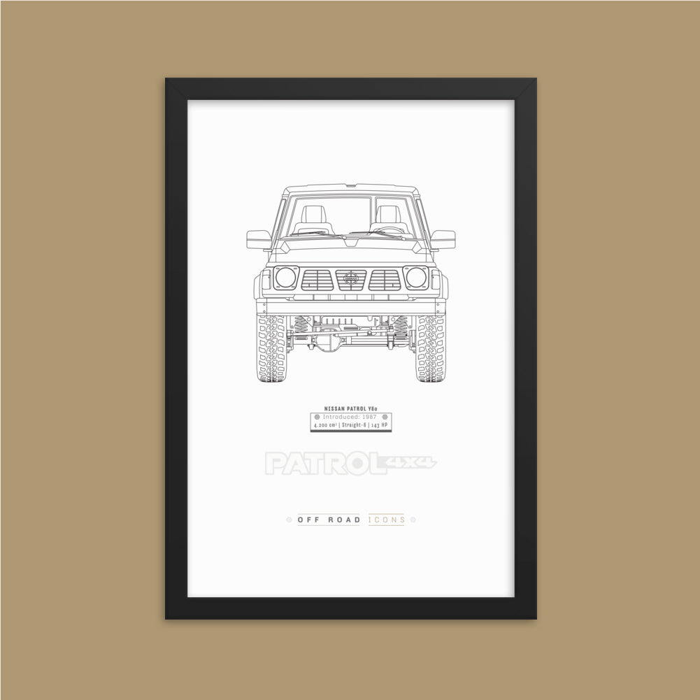 Patrol Y60, clean blueprint - Matte Framed poster