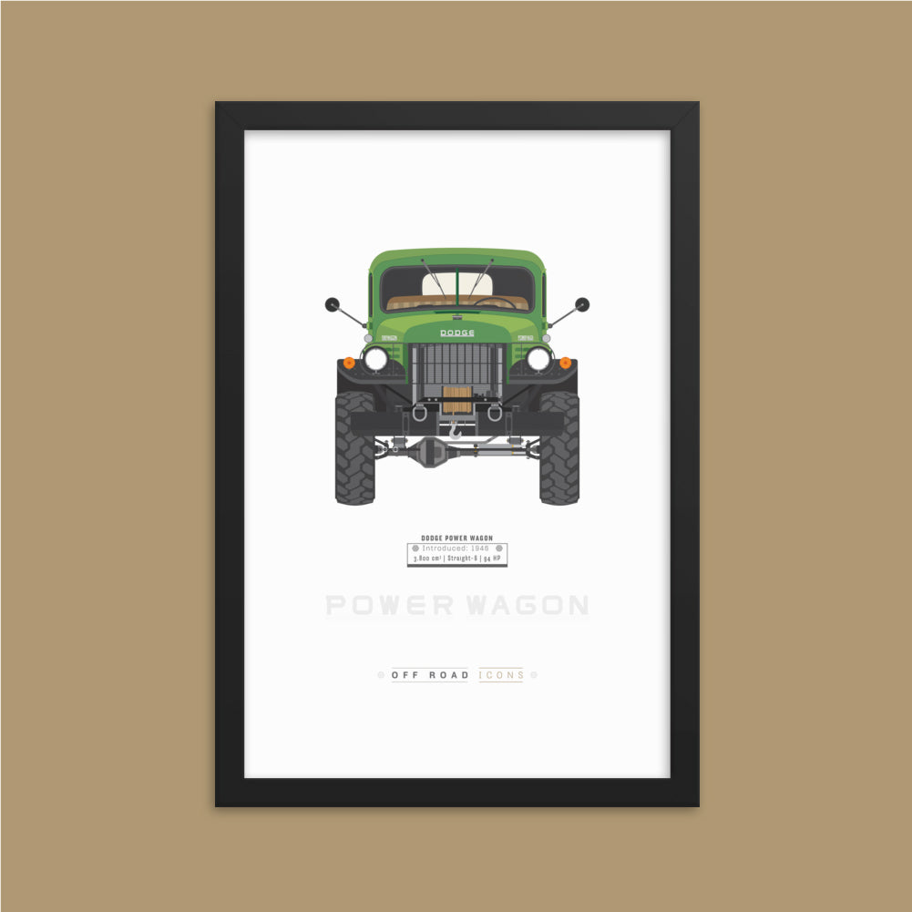 Power Wagon, woodbine green - Matte Framed poster