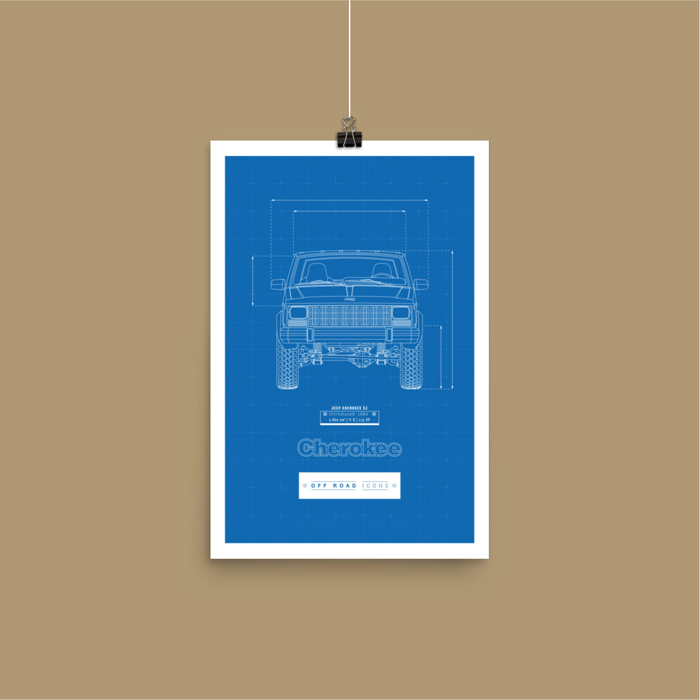 Cherokee, blueprint - Matte Poster