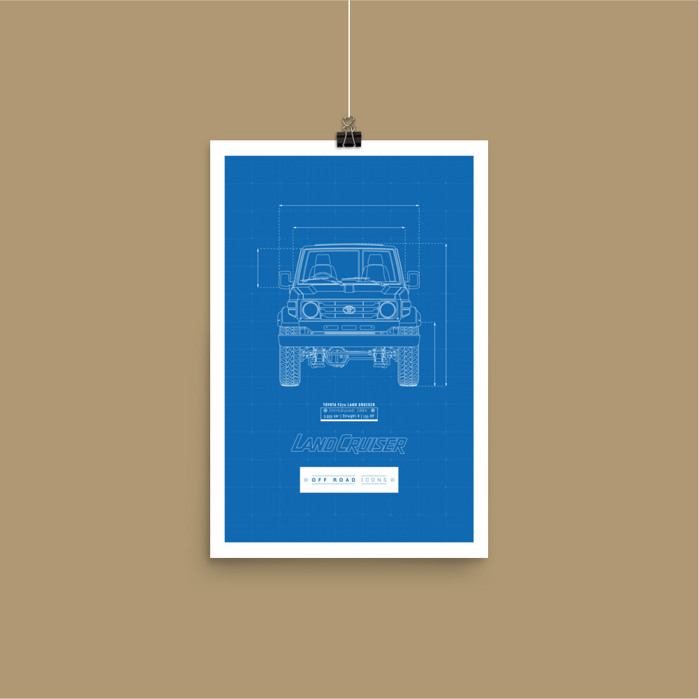FJ70, blueprint - Matte Poster