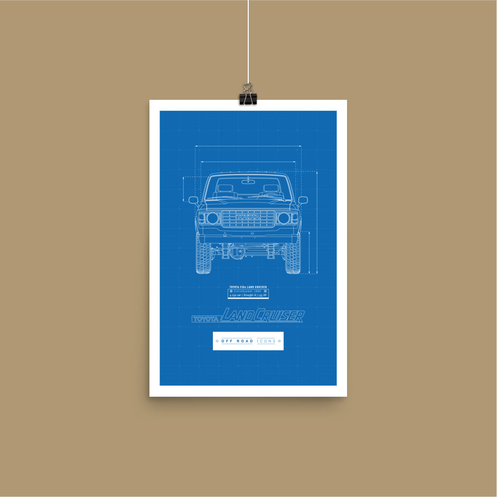FJ60, blueprint - Matte Poster