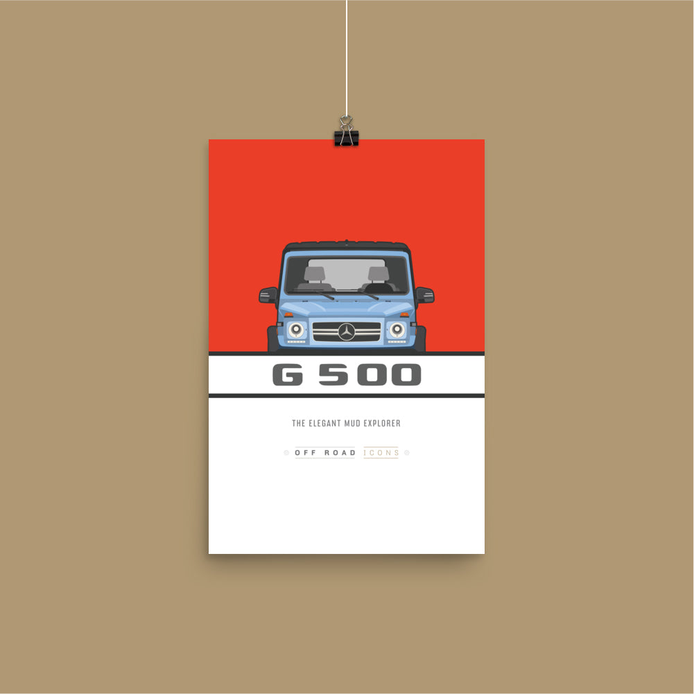 G500, flame red & blue - Matte Poster