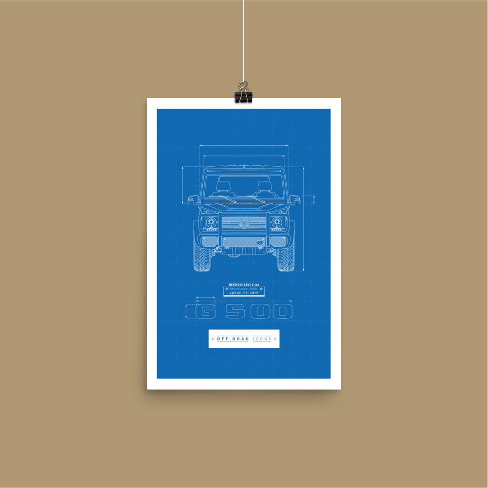 G500, blueprint - Matte Poster