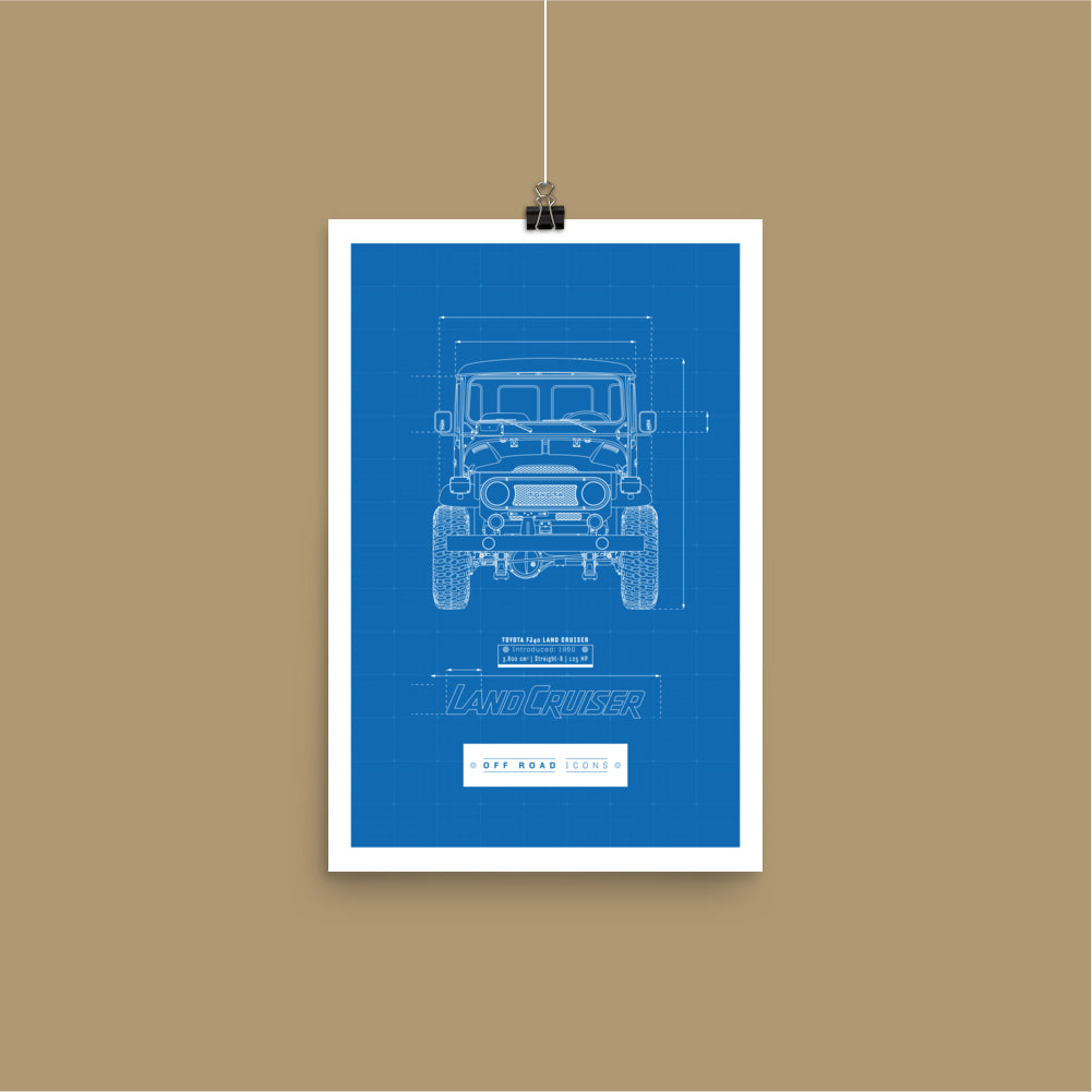 FJ40, blueprint - Matte Poster