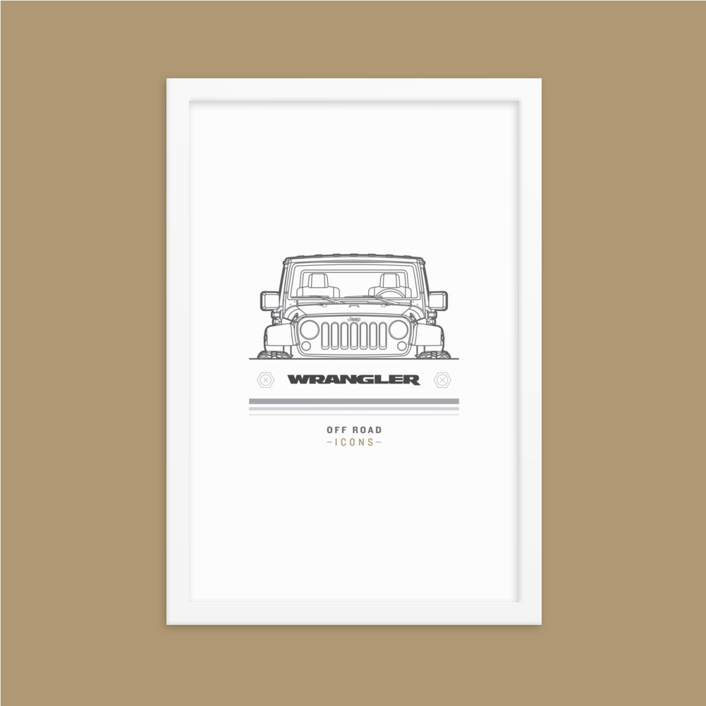 Wrangler, white badge - Matte Framed poster
