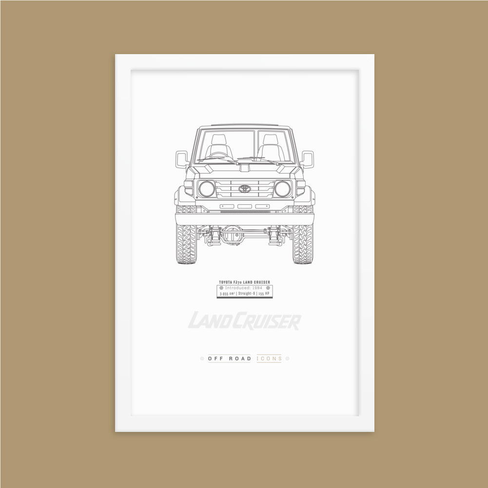 FJ70, clean blueprint - Matte Framed poster