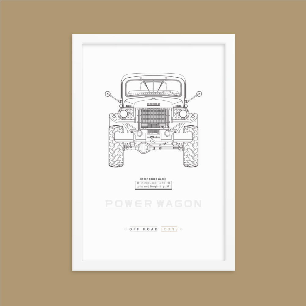 Power Wagon, clean blueprint - Matte Framed poster