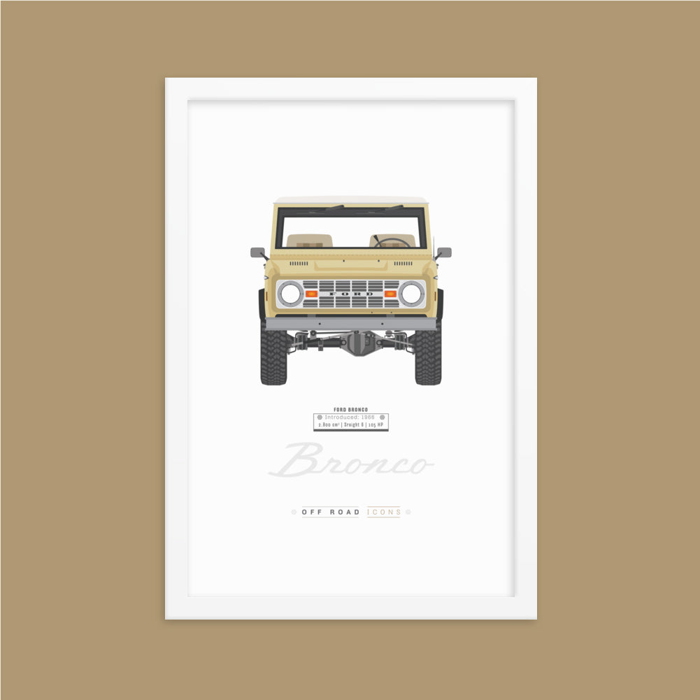 Bronco, vineyard white - Framed photo paper poster