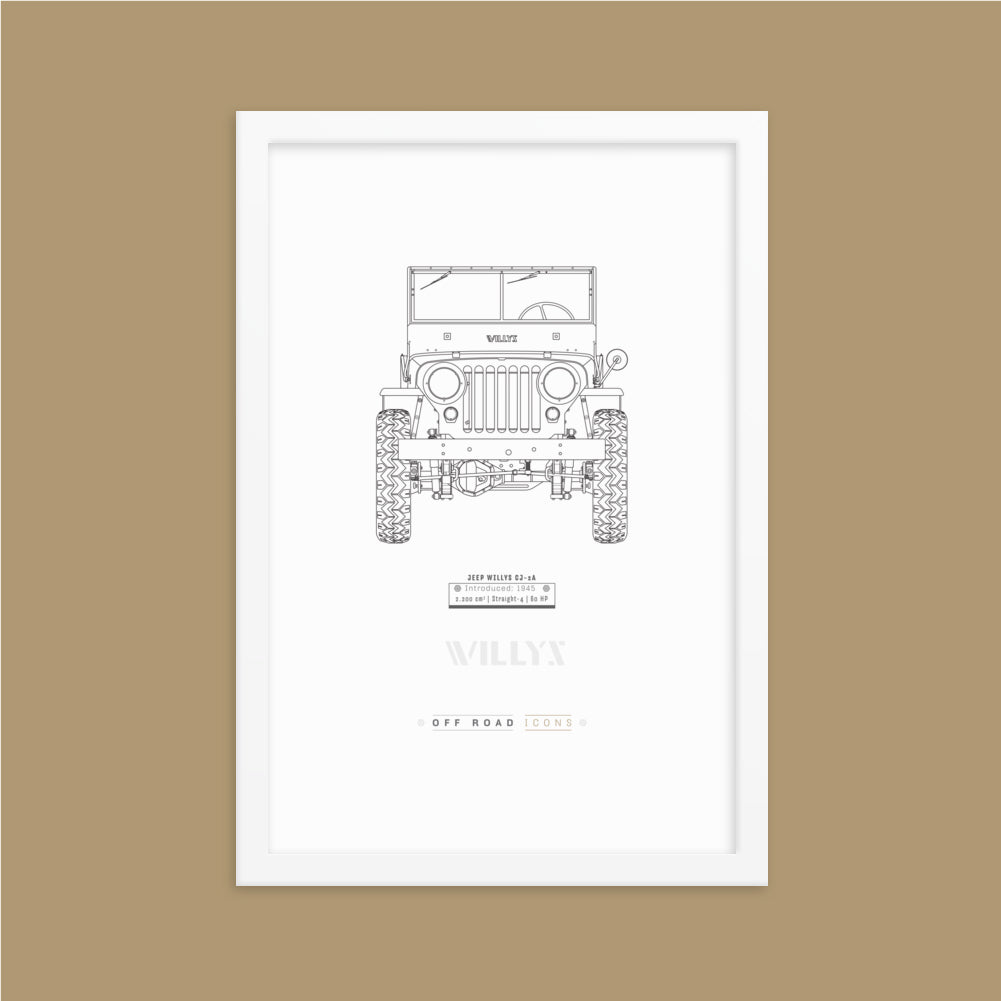 Willys, clean blueprint - Matte Framed poster