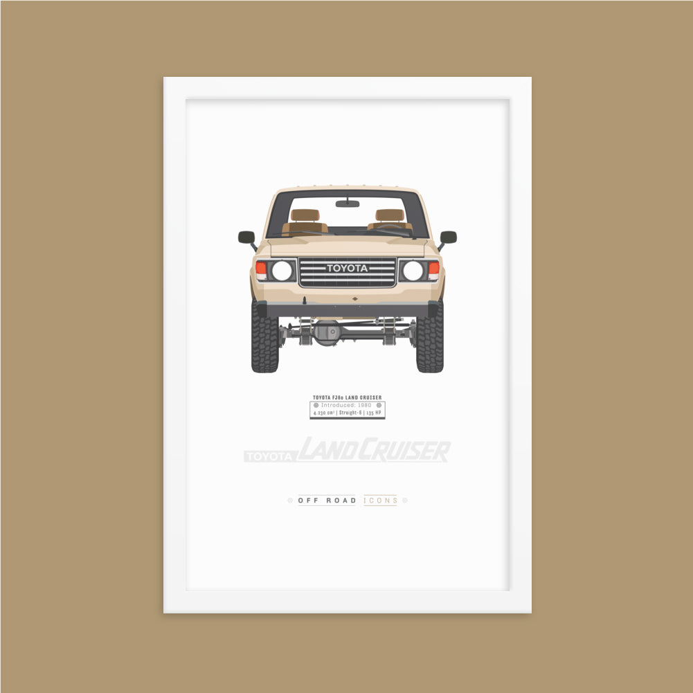 FJ60, sundune white - Matte Framed poster
