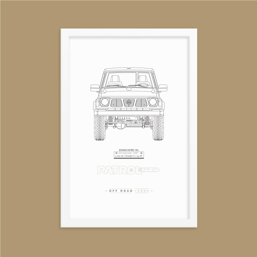 Patrol Y60, clean blueprint - Matte Framed poster