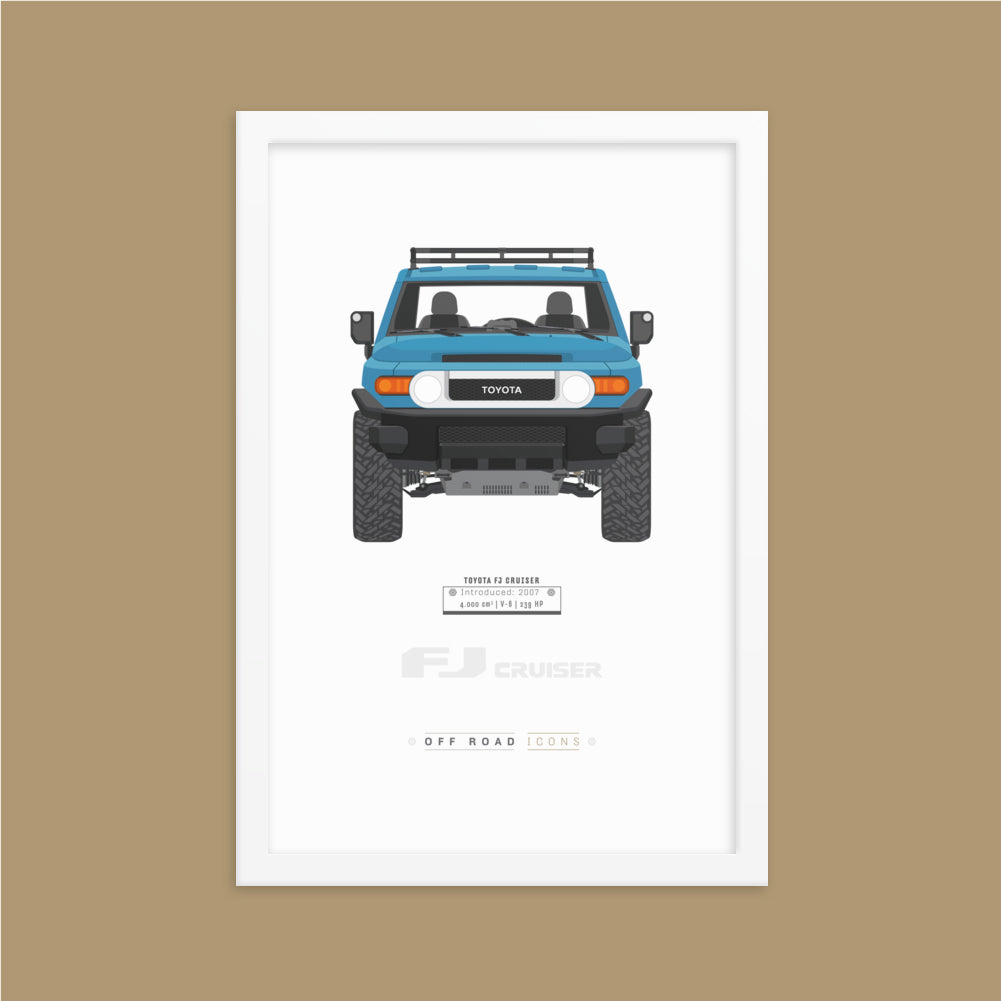 FJ Cruiser, cavalry blue - Matte Framed poster