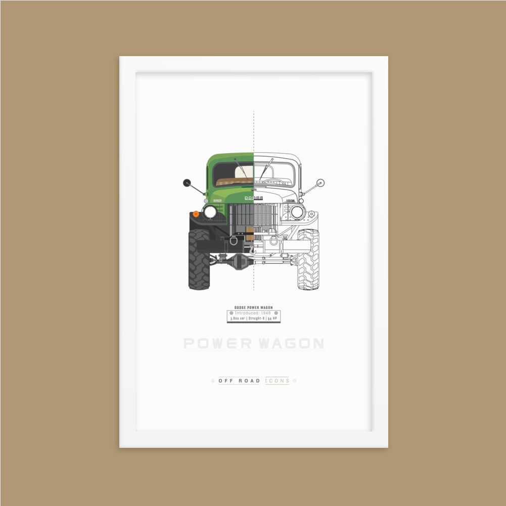Power Wagon, split view - Matte Framed poster