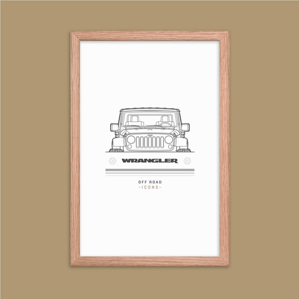 Wrangler, white badge - Matte Framed poster