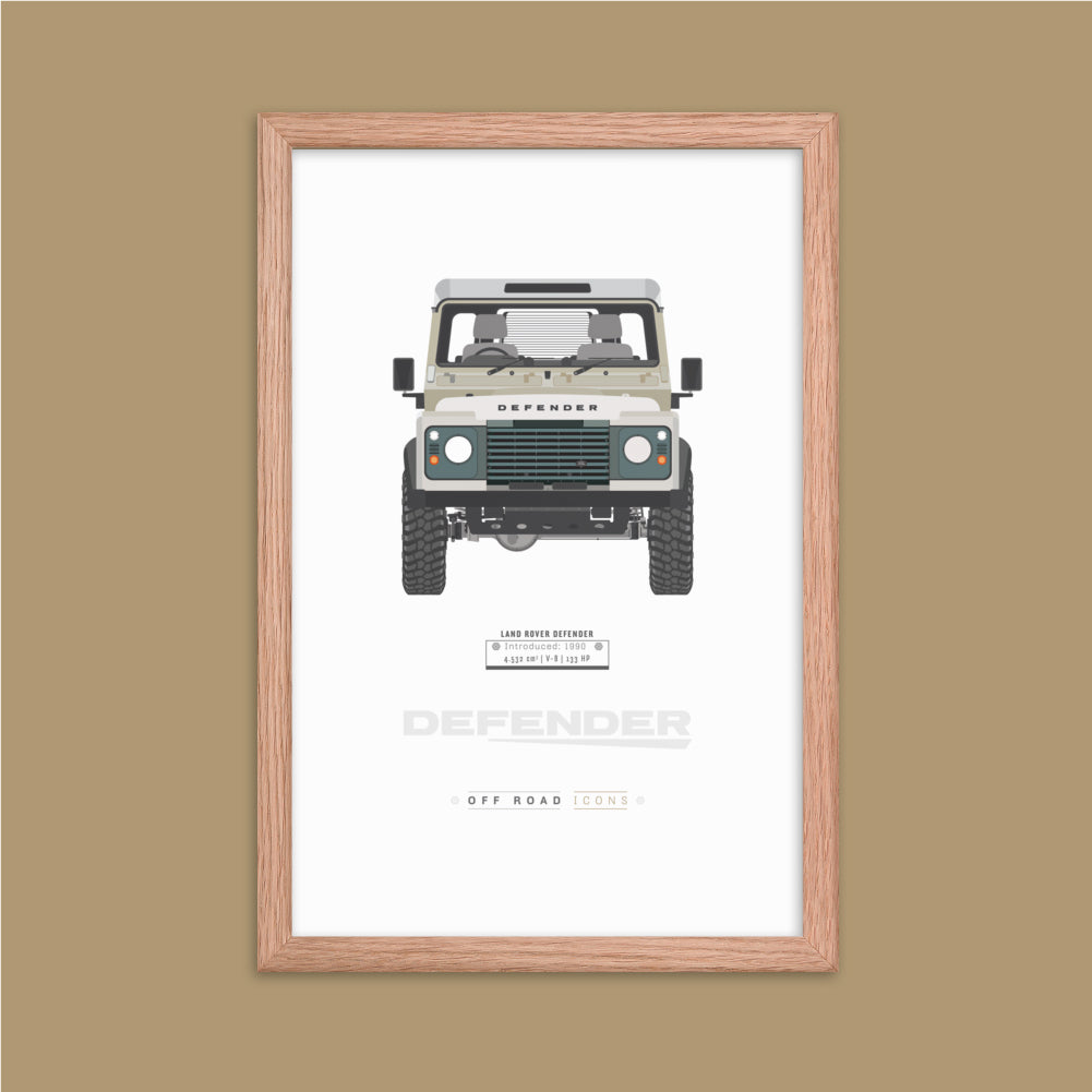 Defender, ivory white - Matte Framed poster