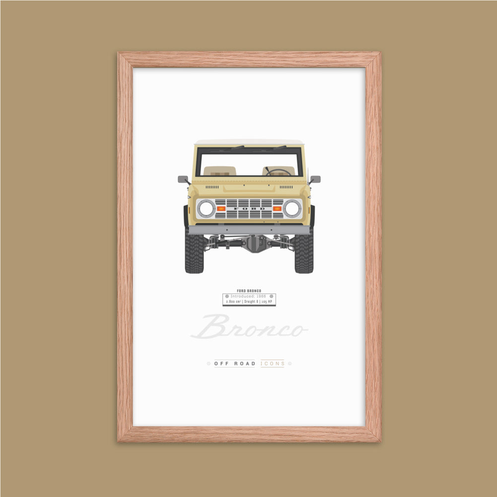 Bronco, vineyard white - Framed photo paper poster