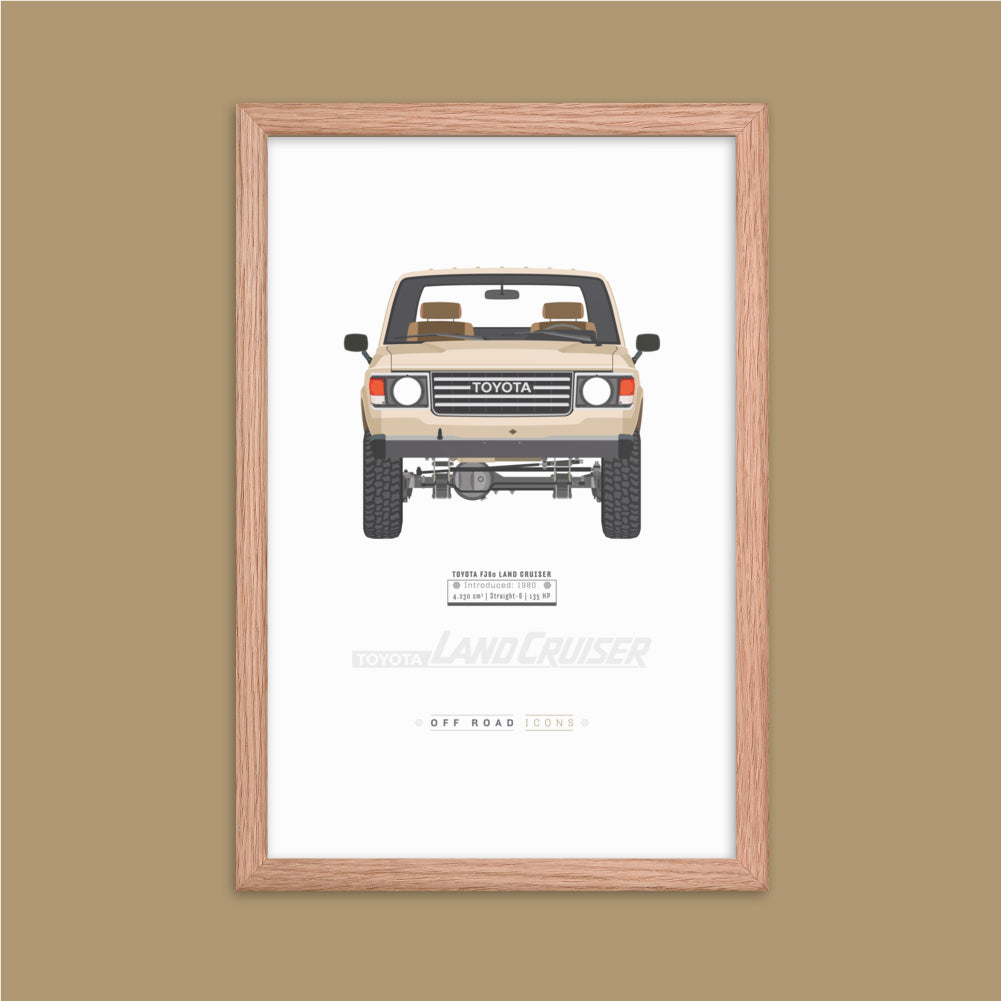 FJ60, sundune white - Matte Framed poster