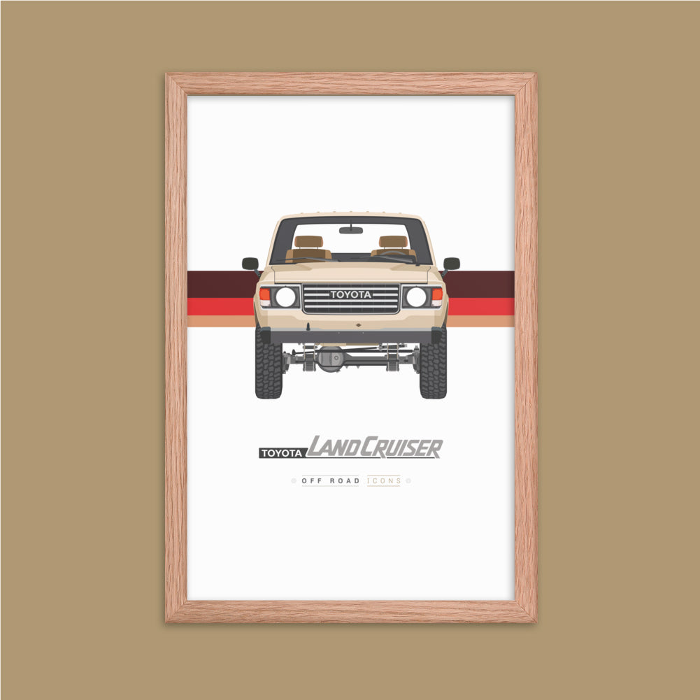 FJ60, honey yellow with stripes - Matte Framed poster
