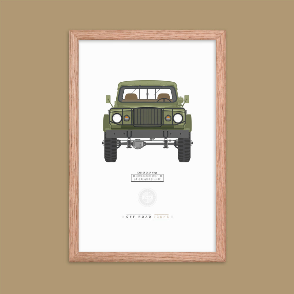 Kaiser Jeep, olive mist - Matte Framed poster