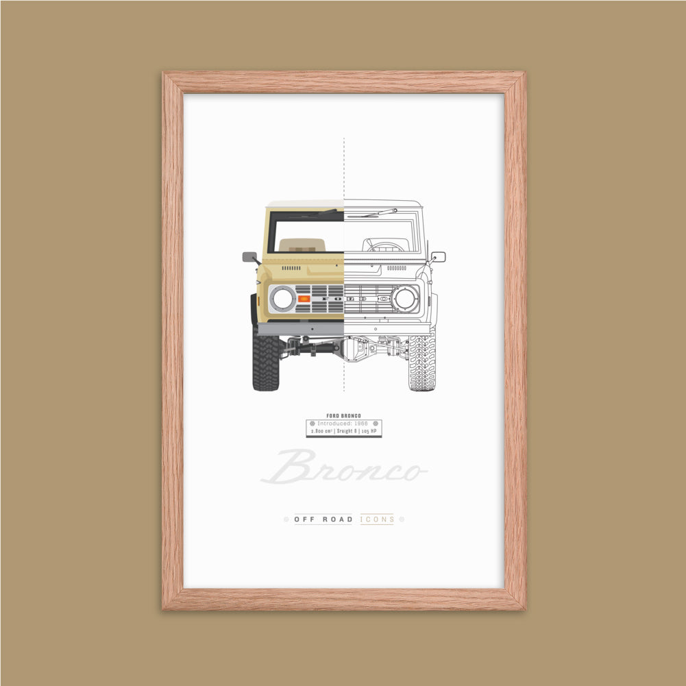 Bronco, split view - Matte Framed poster