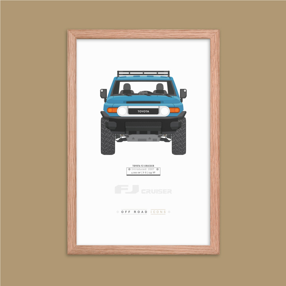 FJ Cruiser, cavalry blue - Matte Framed poster