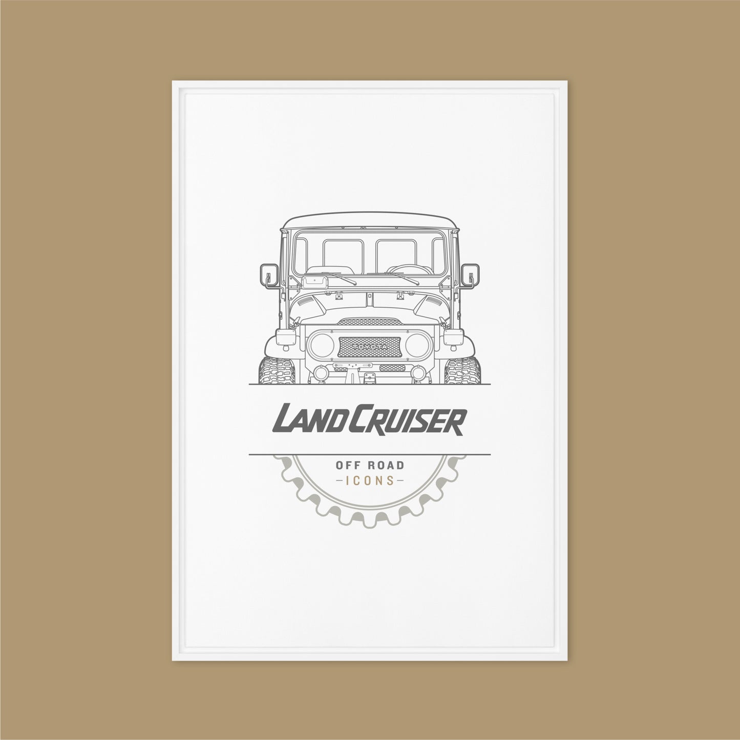 FJ40, clean badge - Framed canvas