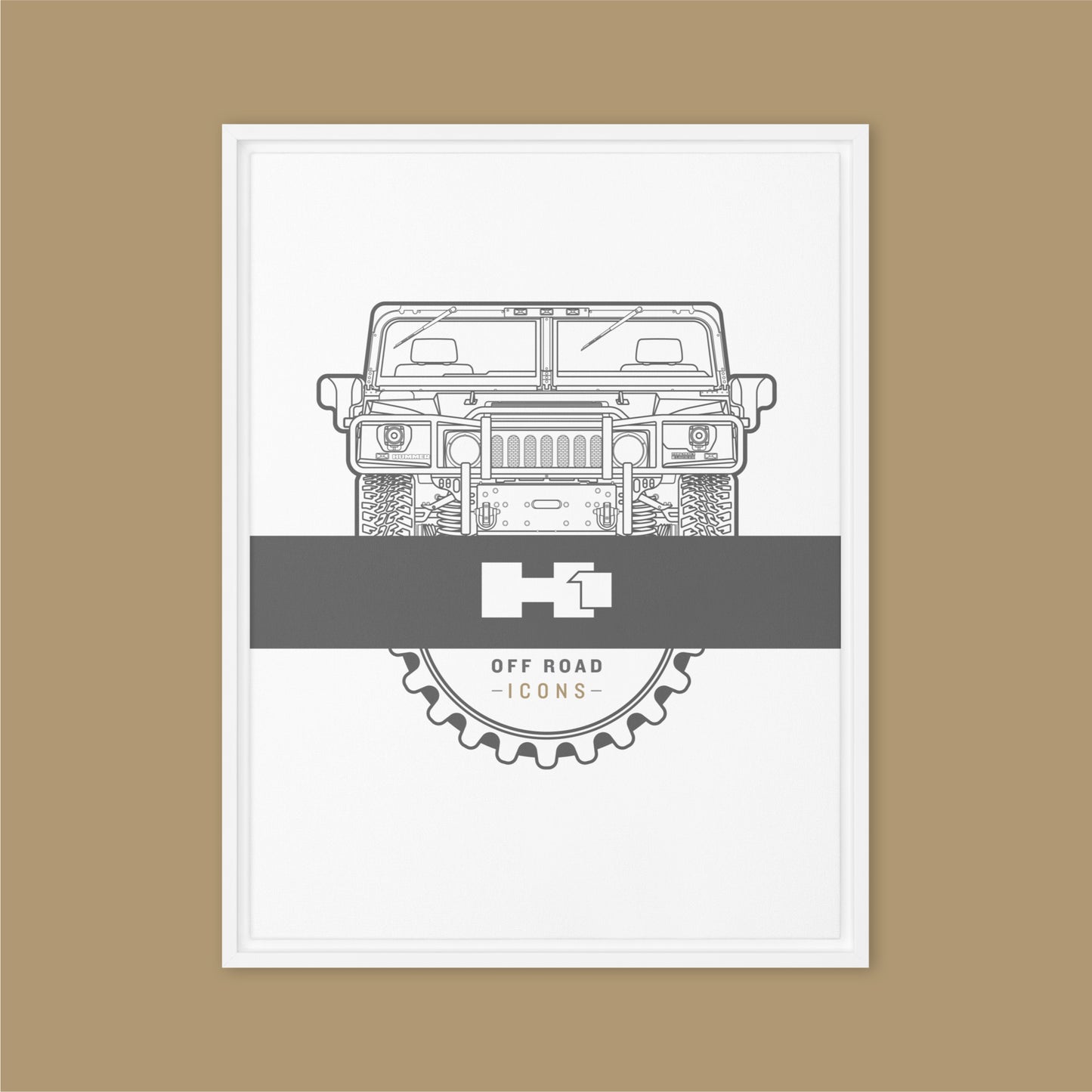 H1, clean badge - Framed canvas