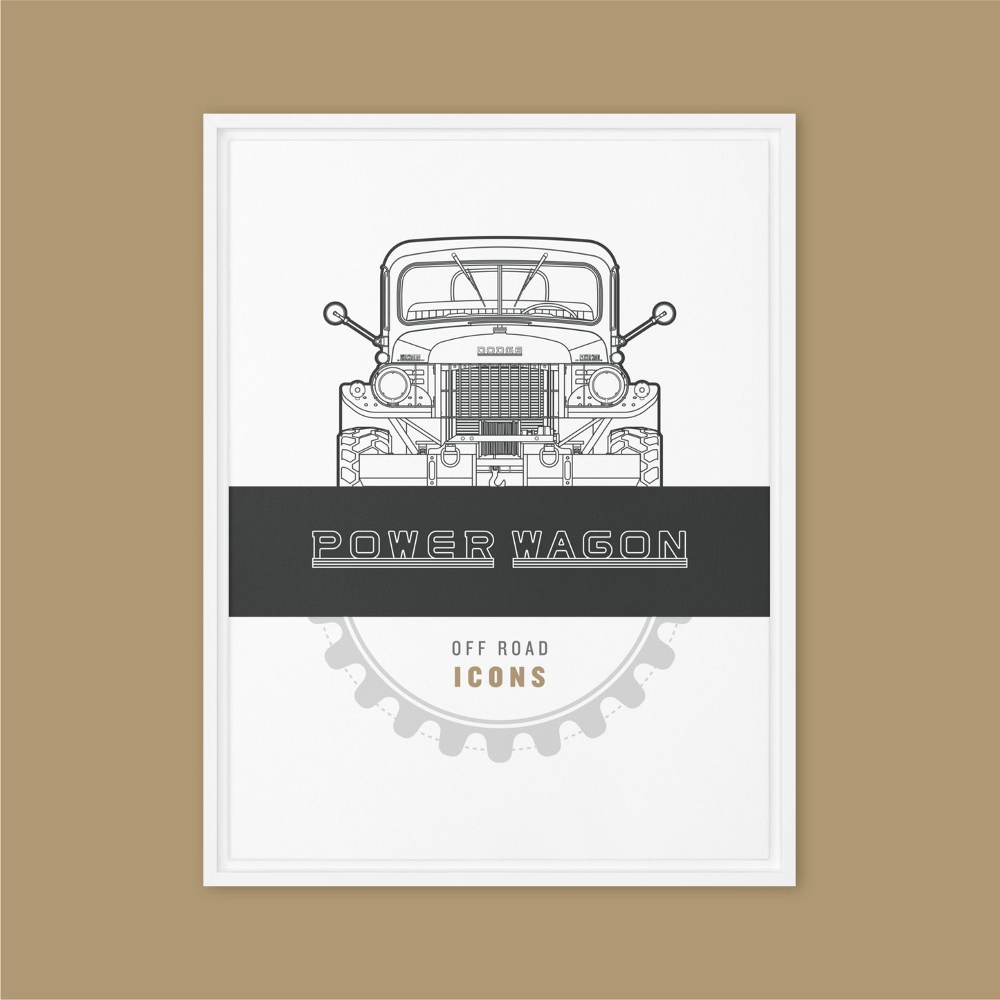 Power Wagon, clean badge - Framed canvas