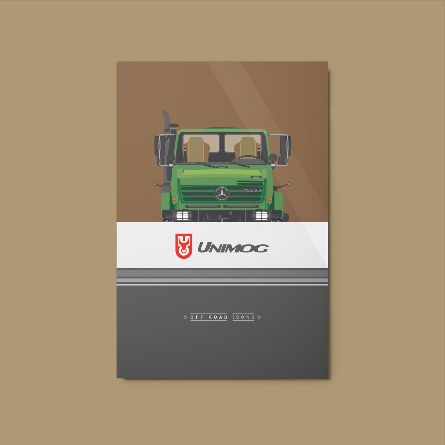 Unimog, lorry green - Glossy Metal prints