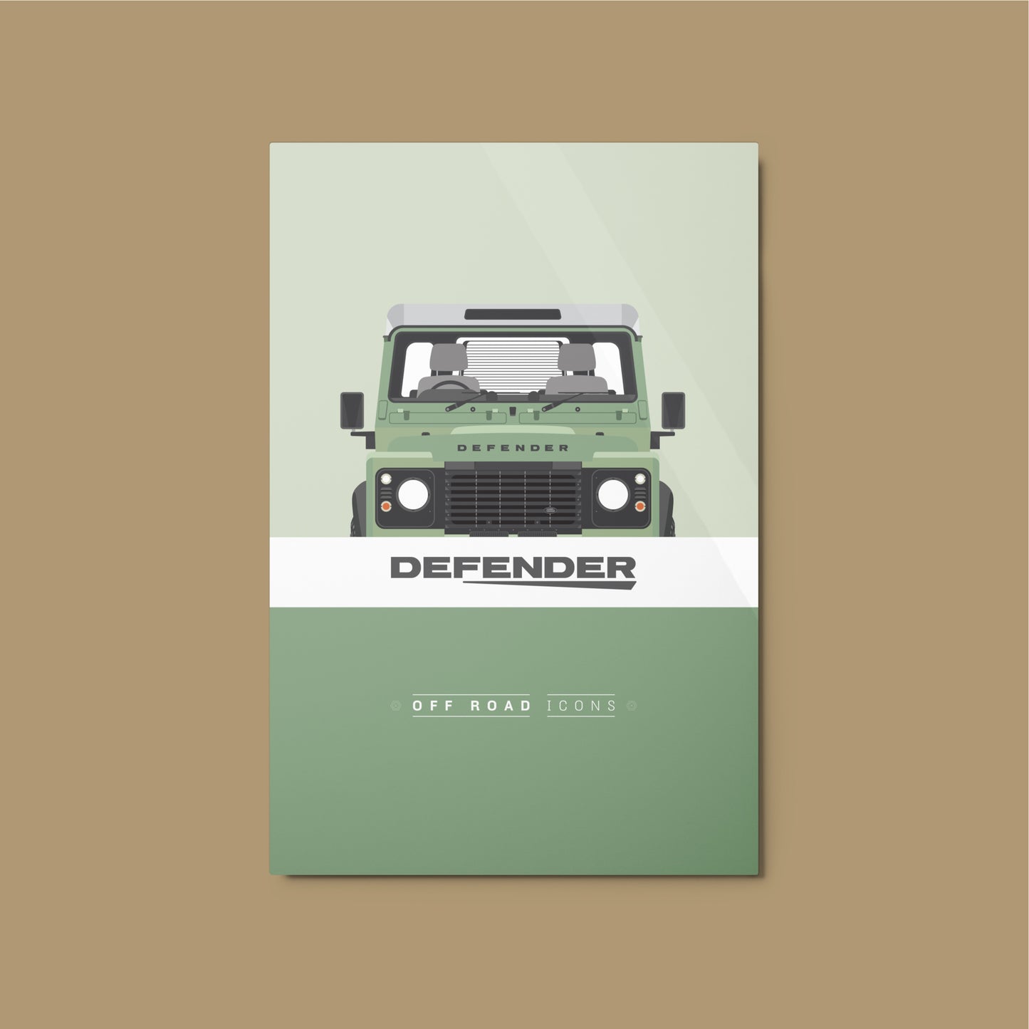 Defender, heritage green - Metal print